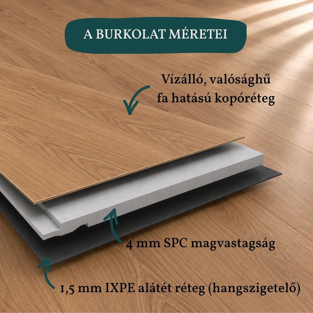 Click&Done SPC Padlóburkolat - Arany Tölgy