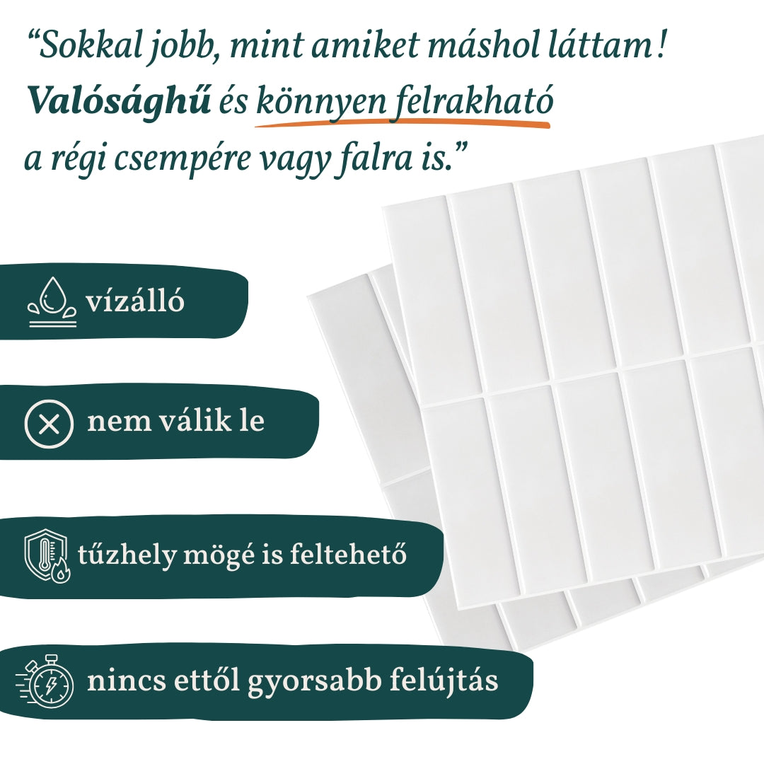 Stick&Done Falburkolat Bali White - 10db - 30x30cm