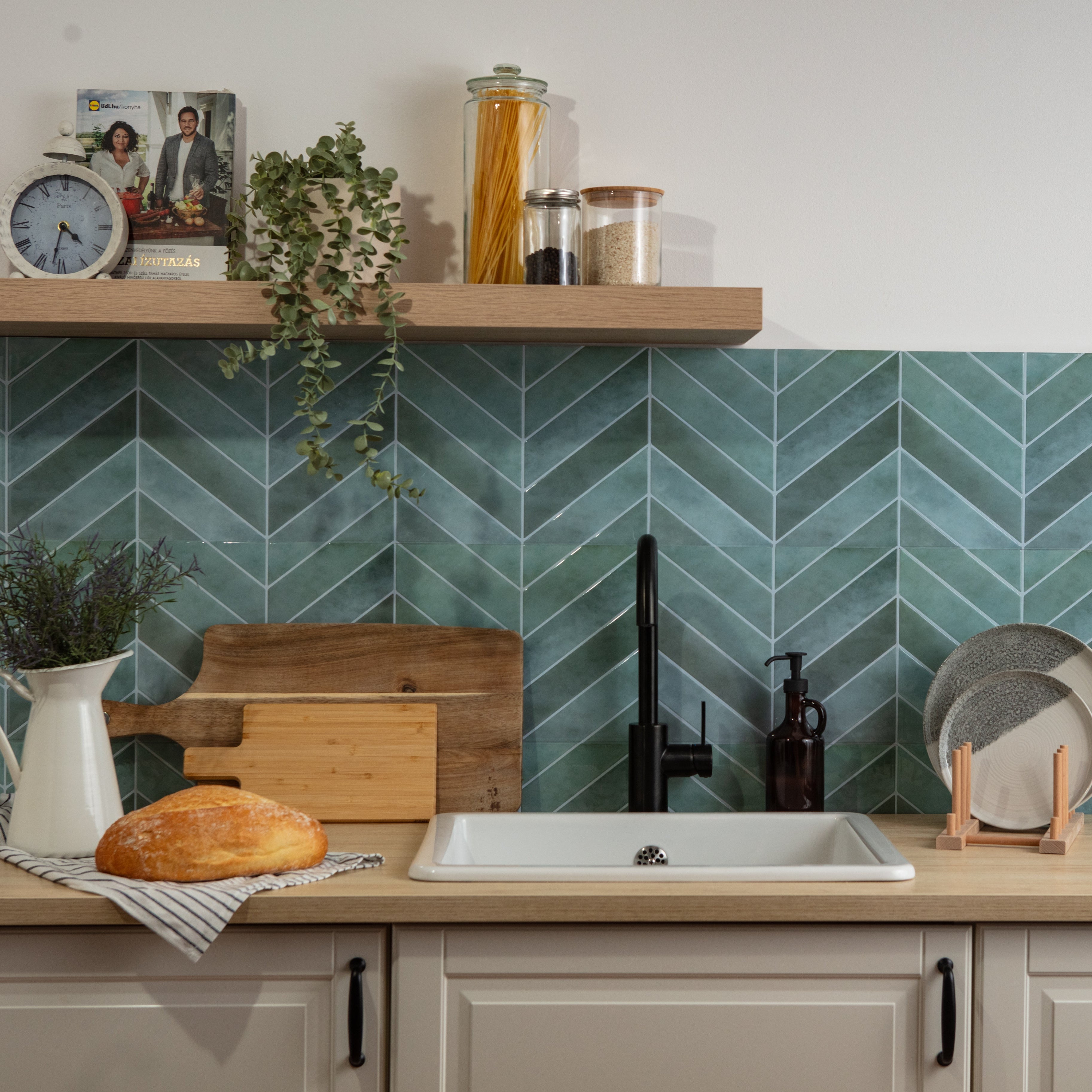 Stick&Done Falburkolat London Green - 10db - 32x25cm