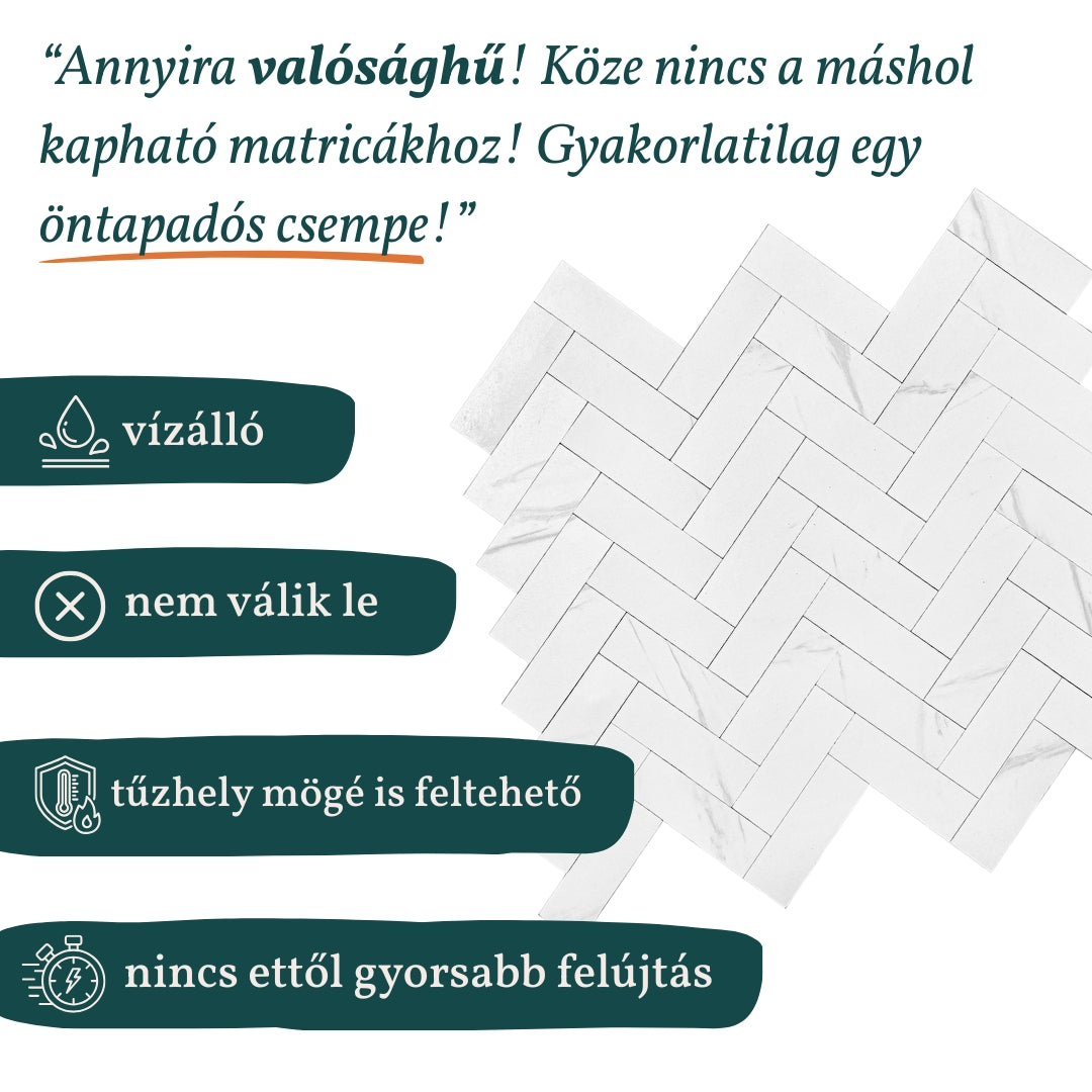 Stick&Done Pro Falburkolat Paris White - 10db - 32x28cm