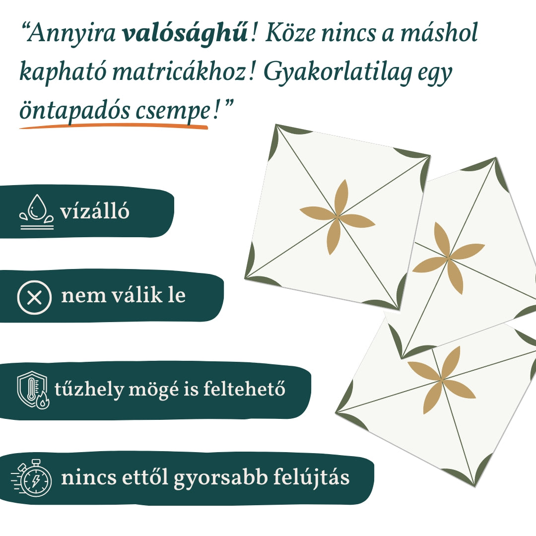 Stick&Done Pro Falburkolat Porto Flower - 10db - 20x20cm