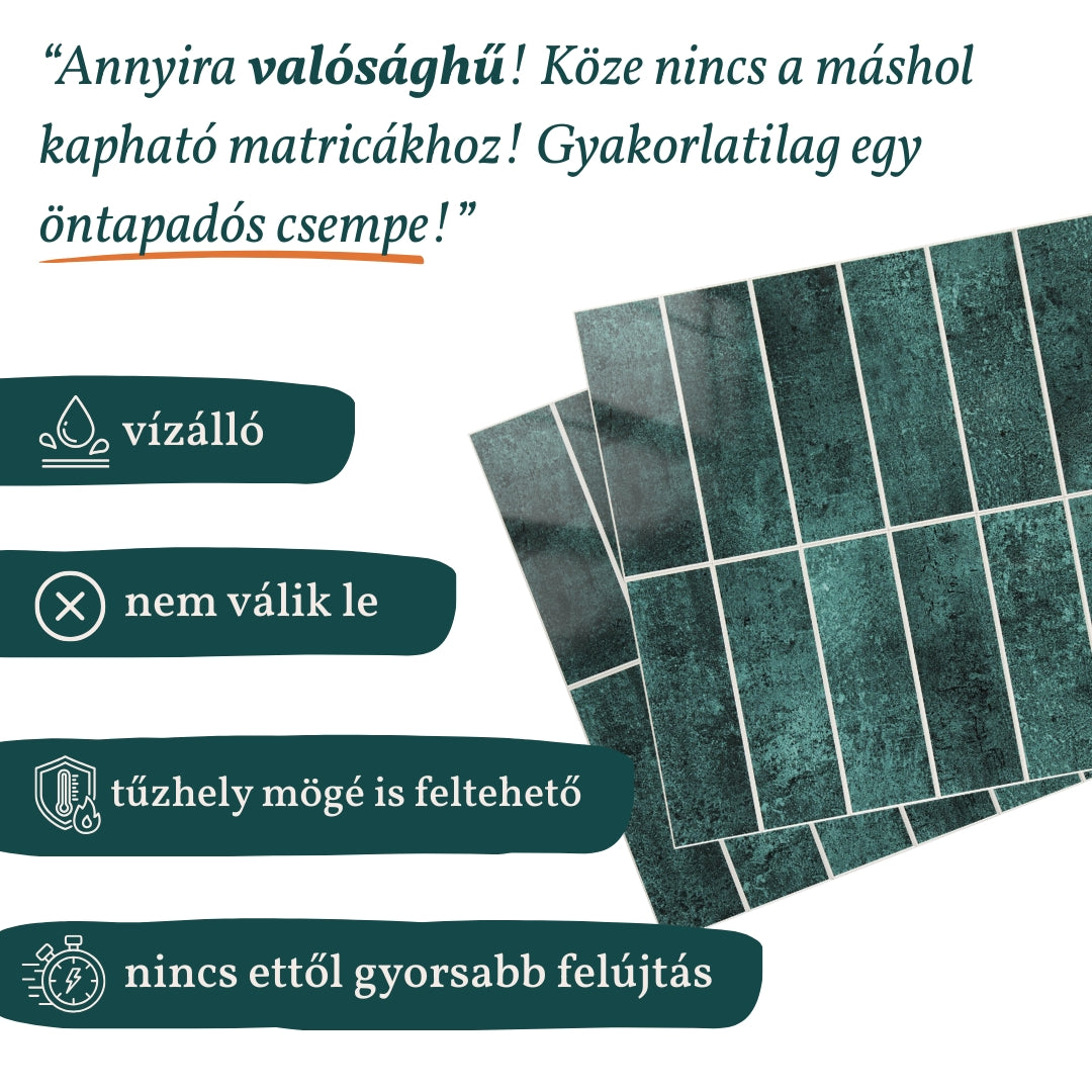 Stick&Done Pro Falburkolat Sydney Green - 10db - 29x29cm