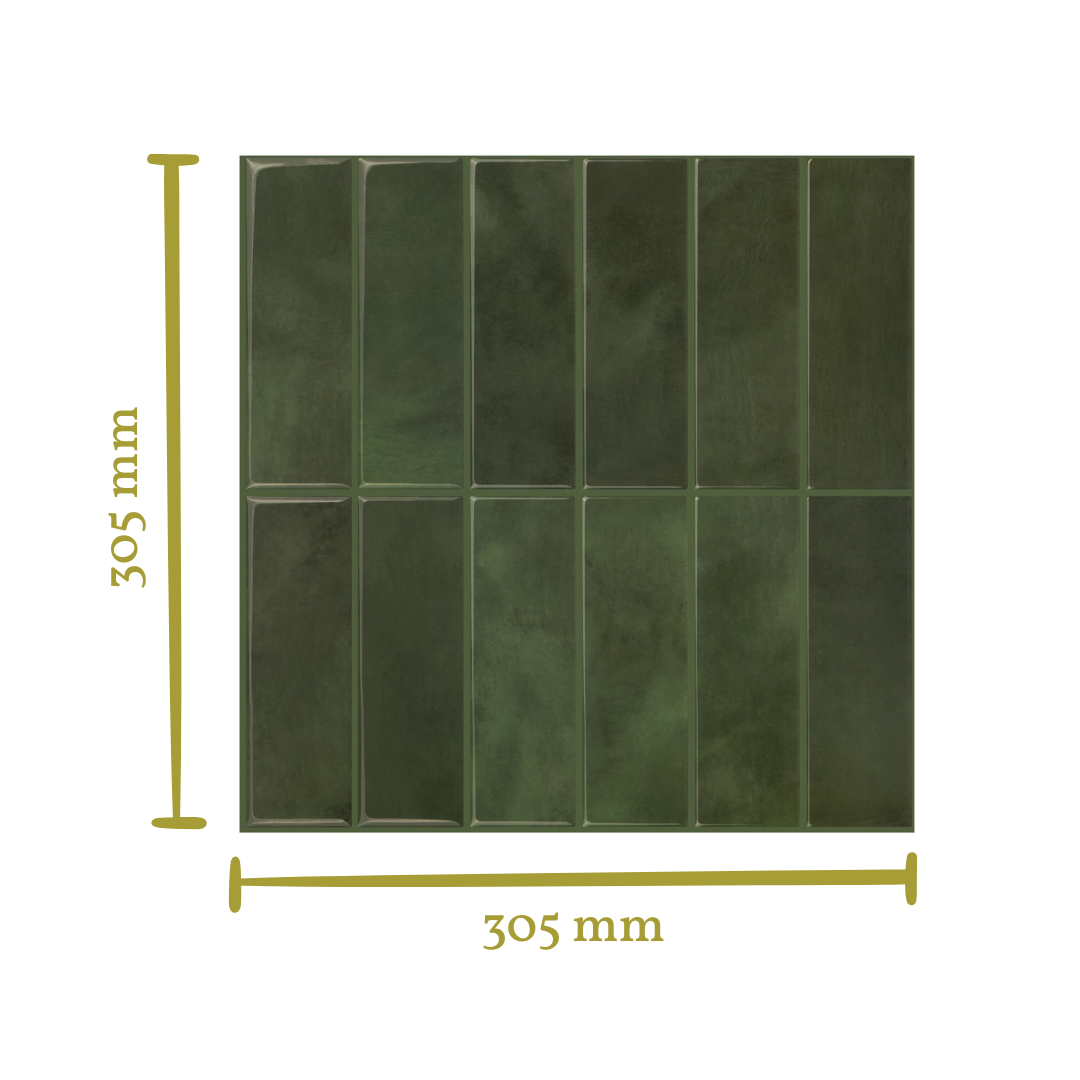 Stick&Done Falburkolat Bali Green - 10db - 30x30cm